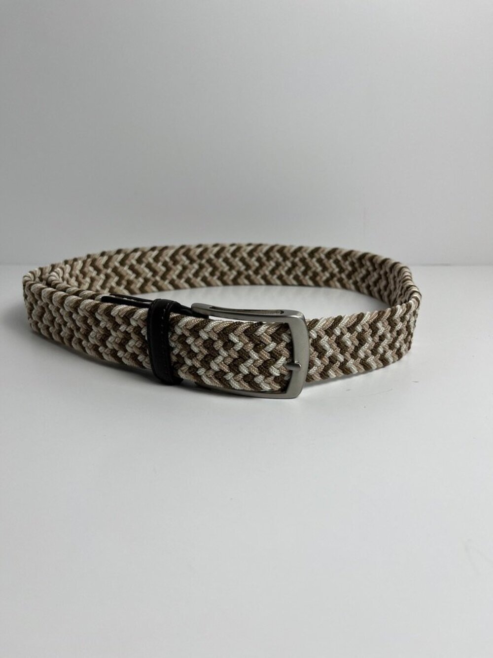 Greg Norman Performance Woven Braided Golf Belt Beige Size 40 - Picture 8 of 8
